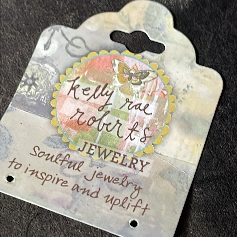 Kelly Rae Roberts Amber Crystal Boho Statement Earrings Bronze Tone Dangle - Picture 8 of 8